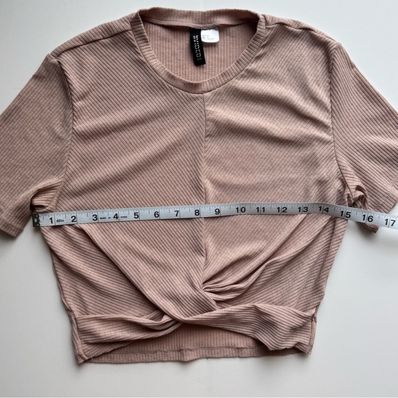 H&M Pink Knot-detail Crop Top - Medium - Picture 6 of 7